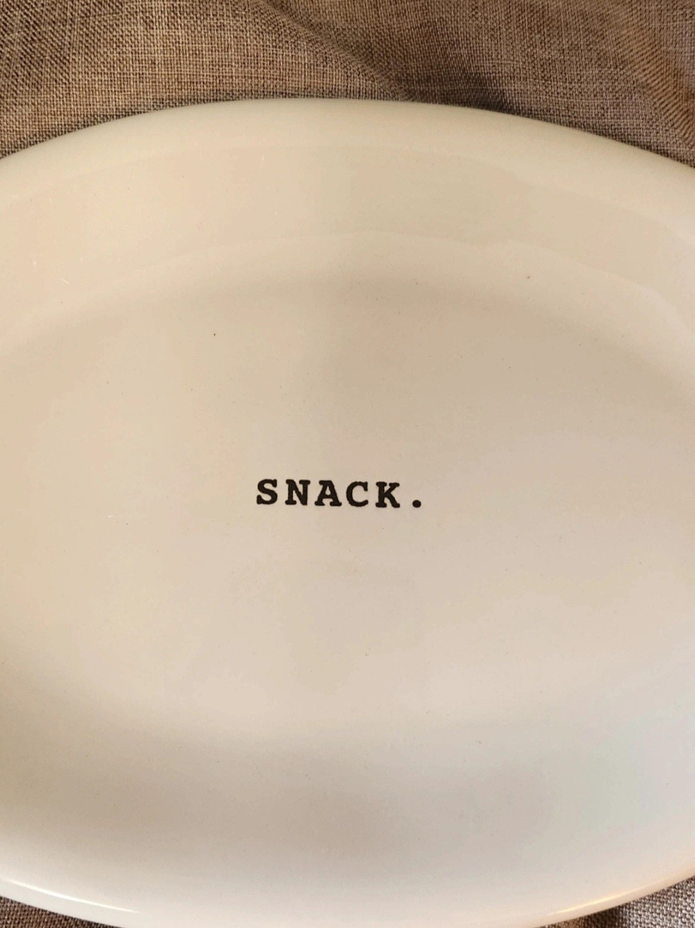 Rae Dunn Oval Cream Ceramic Appetizer Plate Set of 4 - Picture 10 of 11